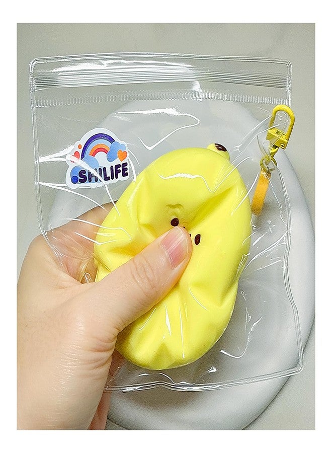 SHILIFE Taba Squishy,Stress Ball, Kawaii Squishies Silica Gel Toys,Stress Relieving Fur Ball OPP Packaging Gifts|Squishy Fidget Toys for Anxiety&Relaxation|Perfect Desk Accessory for Adults (Banana) - Image 4